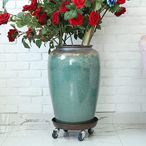 Photo 1 of  16" Round Plant Stand with Wheels, 420lbs Heavy Duty for Indoor Outdoor, Large Rolling Dolly Planter Caddy on Casters to Carry Potted Flower Pot, Round Metal