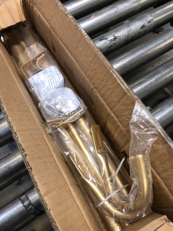 Photo 1 of Ycolnaefllr 1 Inch Diameter Double Curtain Rod Set for Windows Heavy Duty Double Window Treatment Curtain Rod Adjustable from 48 to 84 Inch, Resin Finials with Curtain Holdbacks,Gold