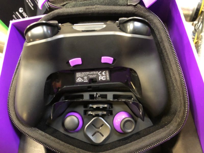 Photo 1 of Victrix Gambit World's Fastest Licensed Xbox Controller, Elite Esports Design with Swappable Pro Thumbsticks, Custom Paddles, Swappable White / Purple Faceplate for Xbox One, Series X/S, PC
