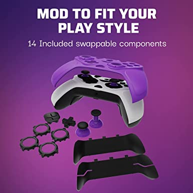 Photo 2 of Victrix Gambit World's Fastest Licensed Xbox Controller, Elite Esports Design with Swappable Pro Thumbsticks, Custom Paddles, Swappable White / Purple Faceplate for Xbox One, Series X/S, PC
