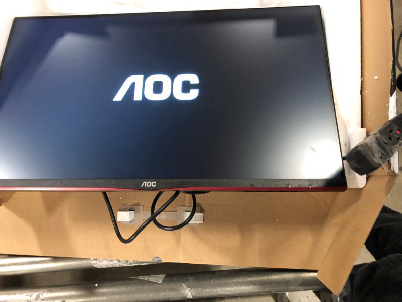 Photo 4 of AOC 27G2 27" Frameless Gaming IPS Monitor, FHD 1080P, 1ms 144Hz, NVIDIA G-SYNC Compatible + Adaptive-Sync, Height Adjustable, 3-Year Zero Dead Pixel Guarantee, Black/Red