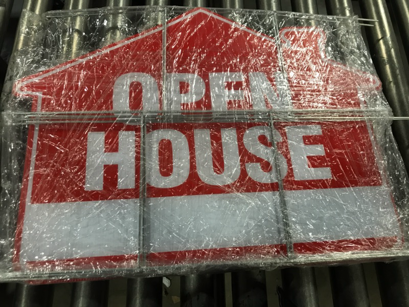 Photo 1 of ANZEKE Open House Signs (5 Pack) – Premium LARGE 24” x 18” Open House Signs for Real Estate with Tall Stakes – Professional Double-Sided Realtor Signs with Directional Arrows, Waterproof, UV- Print Red-1