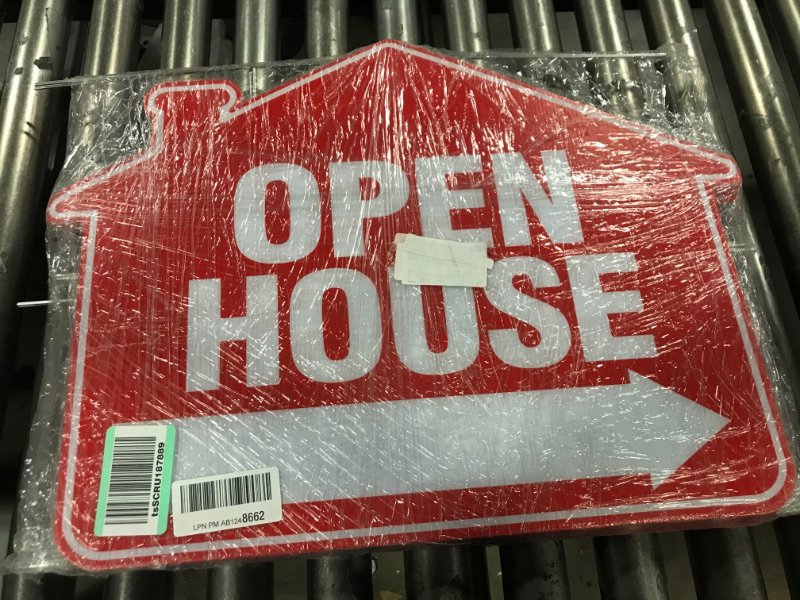 Photo 1 of ANZEKE Open House Signs (5 Pack) – Premium LARGE 24” x 18” Open House Signs for Real Estate with Tall Stakes – Professional Double-Sided Realtor Signs with Directional Arrows, Waterproof, UV- Print Red-1