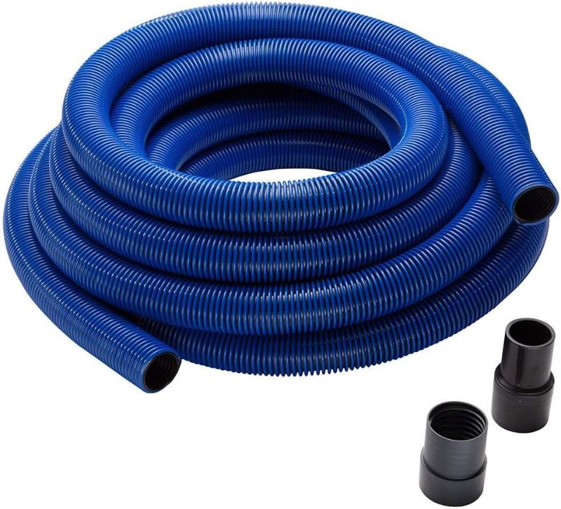 Photo 1 of  Heavy-Duty Shop Vacuum Hose – Blue Dust Collector  Polymer Dust Collection Hose w/ Swiveling Ports Prevent Twisting & Tangling - Dust Collectors for Woodworking
