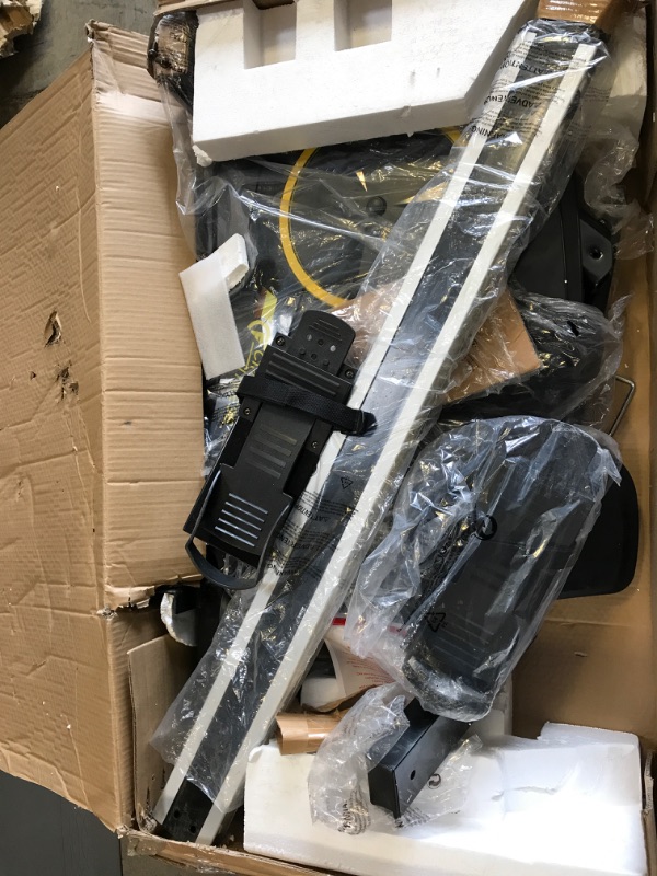 Photo 1 of CIRCUIT FITNESS Deluxe Foldable Magnetic Rowing Machine with 8 Resistance Settings/Transport Wheels/LCD Monitor Standard - VERY USED. POSSIBLE MISSING HARDWARE. PARTS ONLY