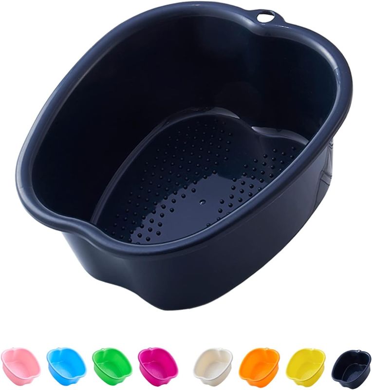Photo 1 of AXLOFO® Foot Soaking Bath Basin, Large Plastic Foot Soaking Tub, Foot Massage Foot Bath Bucket, Great for Getting the Dead/Old Skin Off Your Feet (blackbasin)
