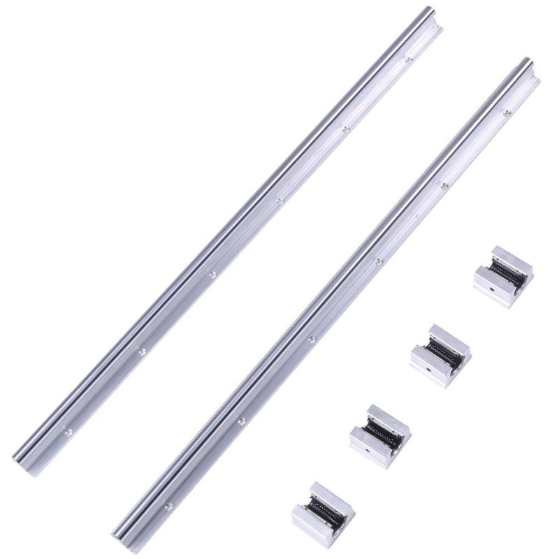 Photo 2 of 2Pcs Linear Motion Guide 600mm12mm Slide Rail Shaft Linear Rail Rod with Linear Bearings 4Pcs Bearing Slide Block
