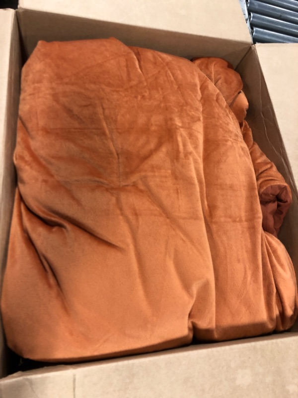 Photo 3 of Houseri Burnt Orange Velvet Comforter Set Queen Fluffy Rust Bedding Comforter Queen Terracotta Comforter Flannel Plush Comforter Rust Micromink Sherpa Comforter Brown Orange Comforter Sets Queen Queen(90''*90''-Comforter) Burnt Orange Velvet