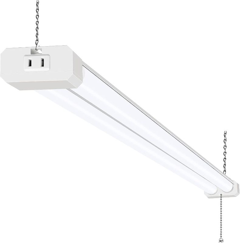 Photo 1 of  LED Shop Light Linkable, 4FT Daylight 40W LED Ceiling Lights for Garages, Workshops, Basements, Hanging or FlushMount, Included Power Cord and Pull Chain, 4100lM, ETL- 2 Pack