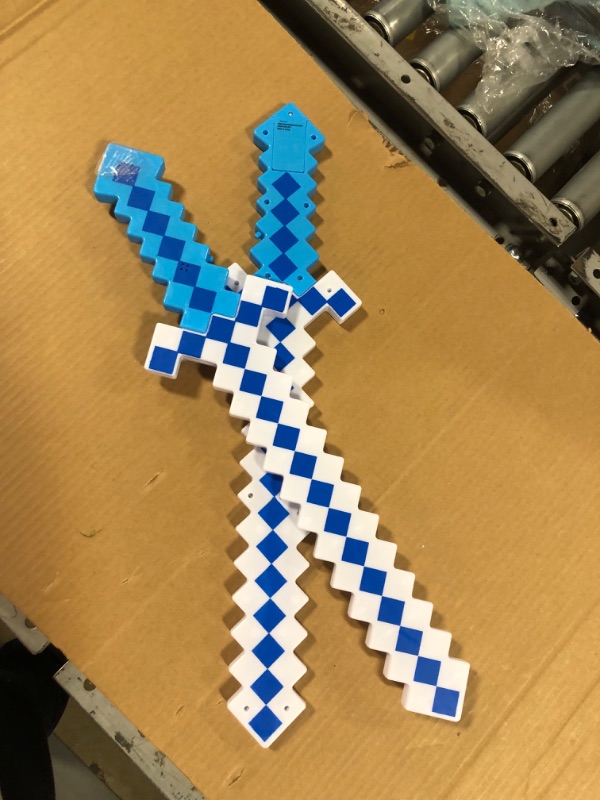 Photo 1 of 2 PACK KIDS PIXEL SWORDS WITH SOUND. MISSING BATTERIES 