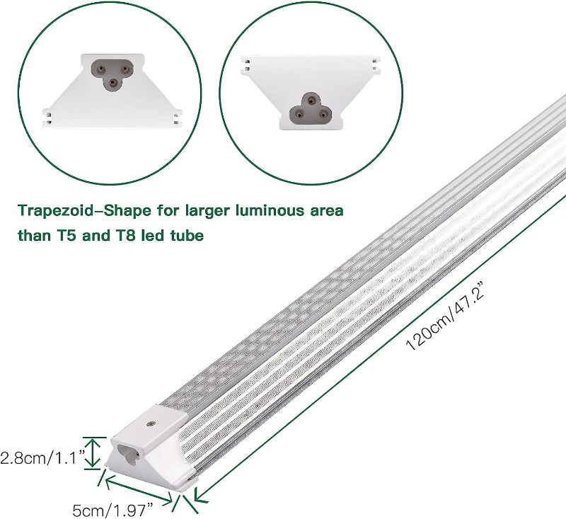 Photo 1 of  LED Shop Light 4FT 60W, 8700LM, Linkable Utility Shop Light 5000K Daylight White Ceiling Light for Garage, Super Bright Integrated Shop Lights, Garage Light, Under Cabinet Light