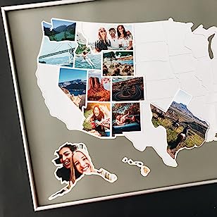 Photo 1 of 
1DEA.me USA Photo Map - 50 States Travel Map - 24 x 36 in - Rewritable Double Layer Map - Made of Flexible...