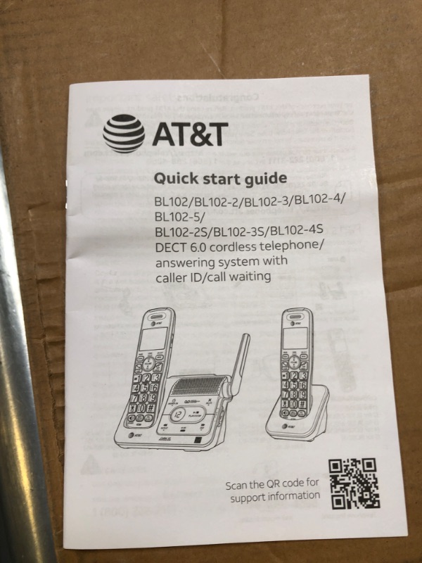 Photo 3 of AT&T BL102-4 DECT 6.0 4-Handset Cordless Phone for Home with Answering Machine, Call Blocking, Caller ID Announcer, Audio Assist, Intercom, and Unsurpassed Range, Silver/Black 4 Handset Phone