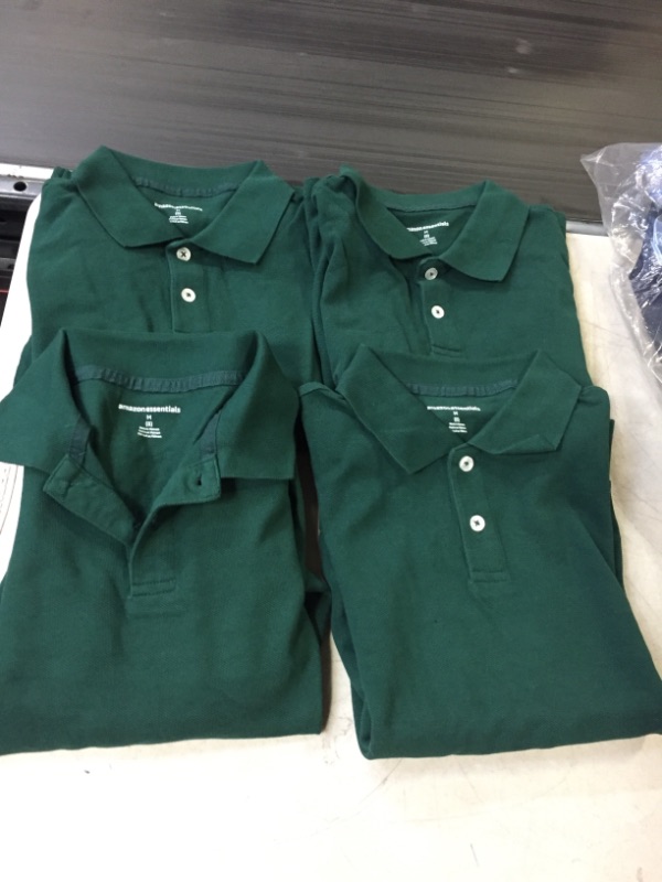 Photo 1 of BOYS 4 PCK LONG SLEEVE POLOS GREEN MEDIUM