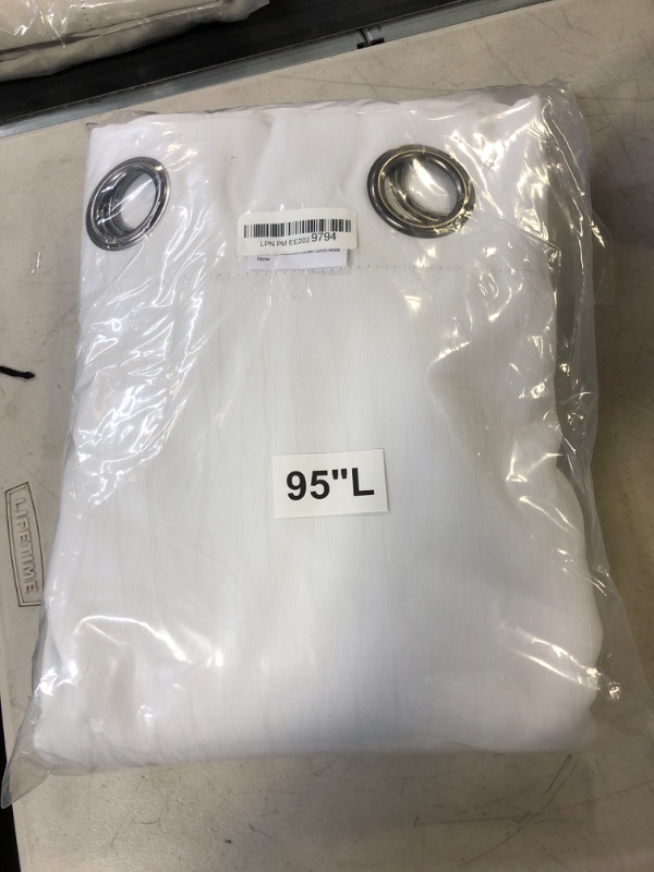 Photo 1 of 2 PANEL 95''L WINDOW CURTAINS WHITE 52 X 95
