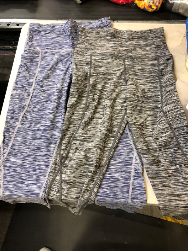 Photo 1 of 2 PCK WOMEMNS LEGGINGS BLUE/GREY XS