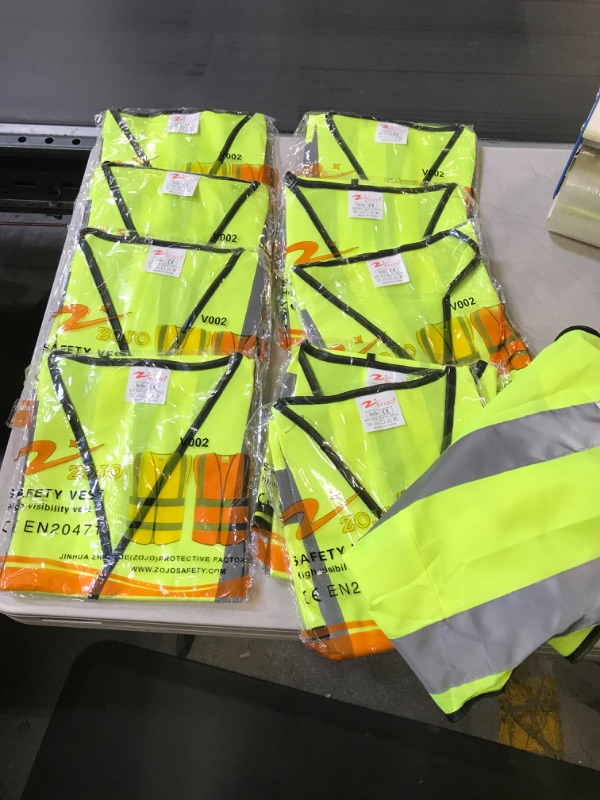 Photo 2 of 10 PCK SAFETY VEST ONE SIZE YELLOW/SILVER