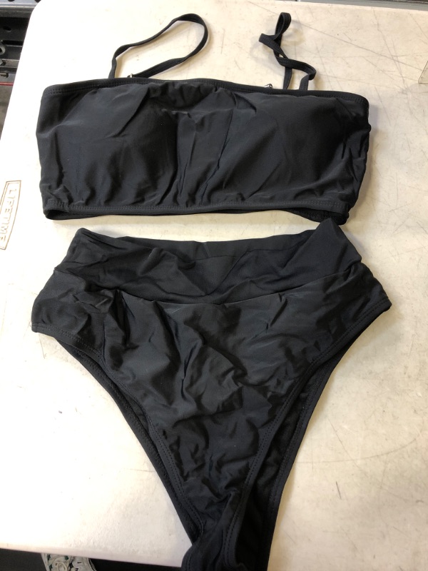 Photo 1 of BATHING SUIT TWO PIECE BLACK MEDIUM