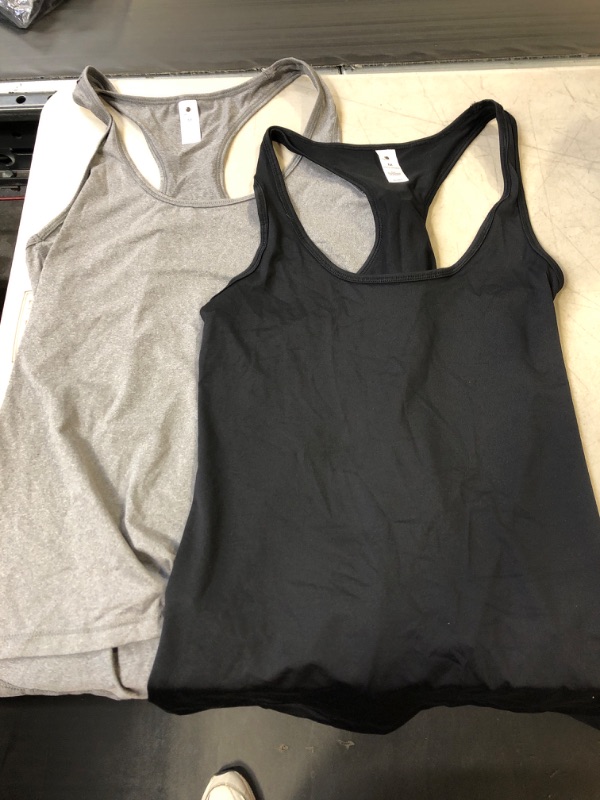 Photo 1 of 2 PCK WOMENS TANK SHIRTS GREY/BLACK MEDIUM