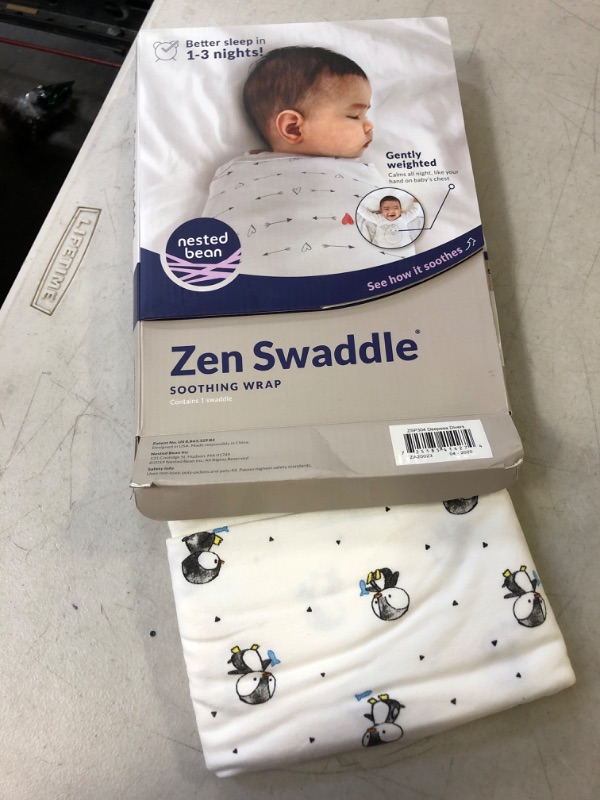 Photo 2 of Nested Bean Zen Swaddle - Gently Weighted Swaddle | Baby: 0-6 Months | Bamboo Cotton Blend | Helps to Reduce Moro (Startle) Reflex | Unisex | TOG 1.0 | Machine Washable 0-6 Months Deepsea Diver