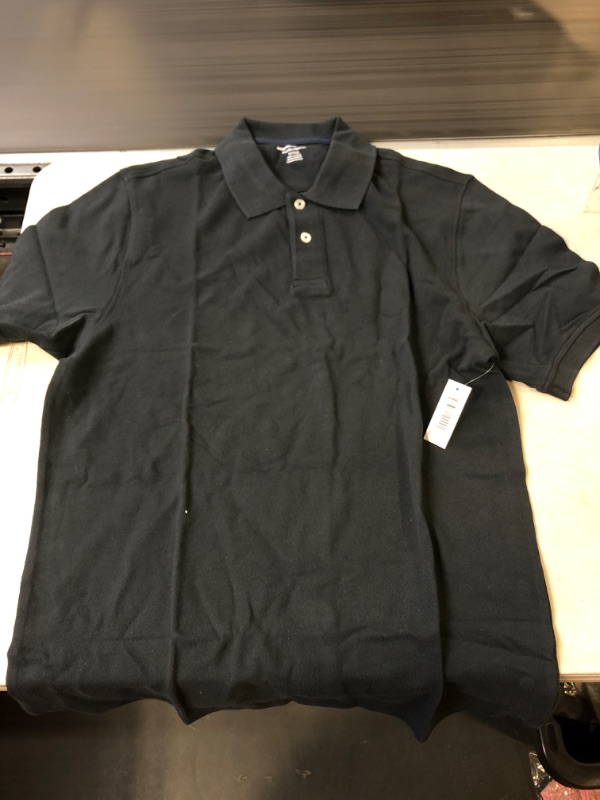 Photo 2 of Amazon Essentials Men's Regular-Fit Cotton Pique Polo Shirt Small Black