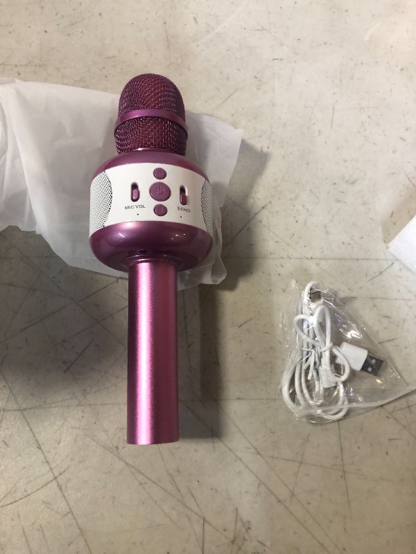 Photo 1 of LEERON Microphone for Kids, Kids Microphone Adults Wireless Microphone Speaker, Fun Toy Microphone for Girls Boys,Portable Rechargeable Bluetooth Microphone for Home KTV, Birthday Party Decorations