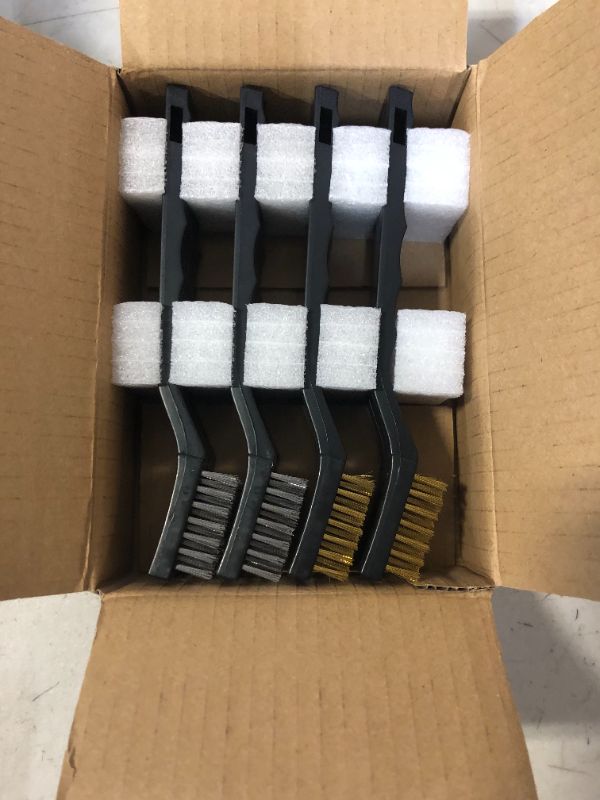 Photo 1 of Amazon Basics Stainless Steel and Brass Mini Wire Brush, 12-Pack