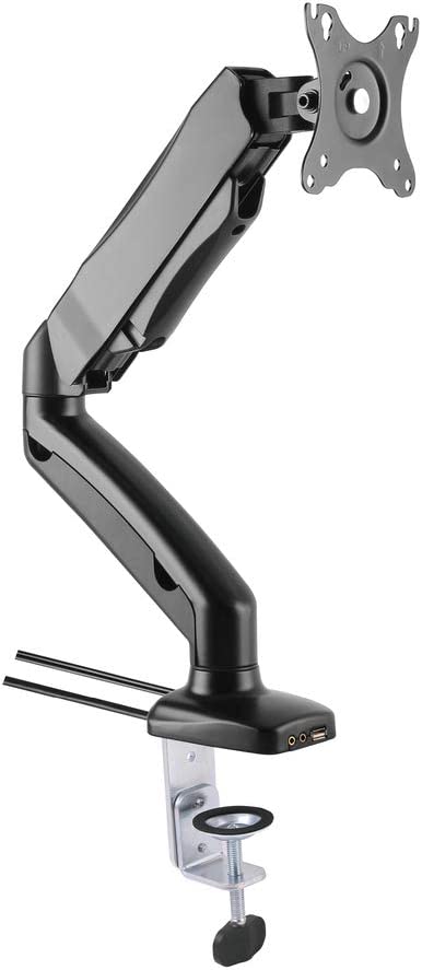Photo 1 of OMNIZONE Gas Spring Single Monitor Mount Single Monitor Desk Mount Full Swivel Stand for Display 17-32 inch, Lift up to 17.6lbs
