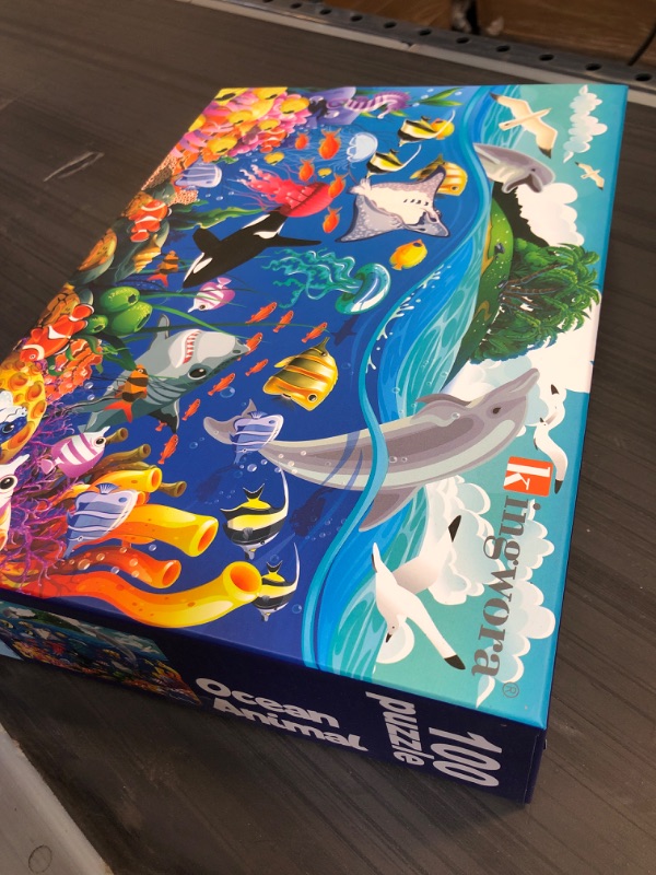 Photo 1 of 100 Piece Puzzles for Kids Ages 4-8 - Ocean Animal Design,Underwater Floor Puzzle for Kids Ages 3-5,Raising Children Recognition & Promotes Hand - Eye Coordination,27.56×19.7inchs