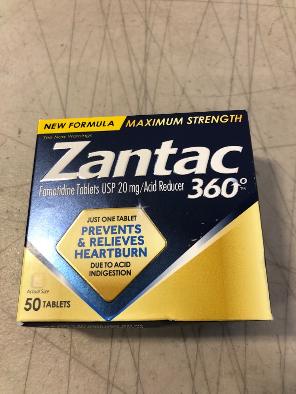 Photo 2 of Zantac 360 Maximum Strength Tablets, 50 Count, Heartburn Prevention and Relief, 20 mg Tablets 50 Count (Pack of 1) EXP 3/2024