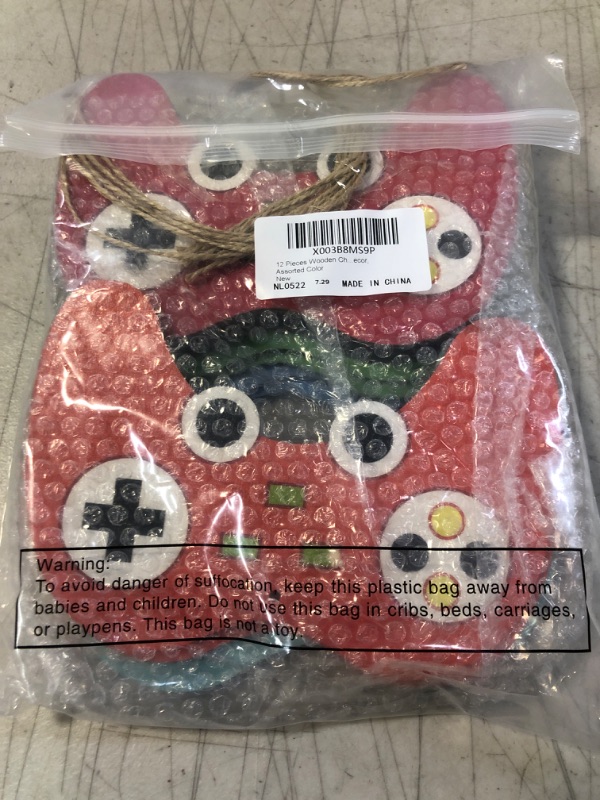 Photo 2 of 12 Pieces Video Game Controller Christmas Ornament Wooden Video Game Controller Ornaments Double Side Printed Video Game Tree Ornaments Christmas Game Hanging Decorations Xmas Tree Craft Supplies