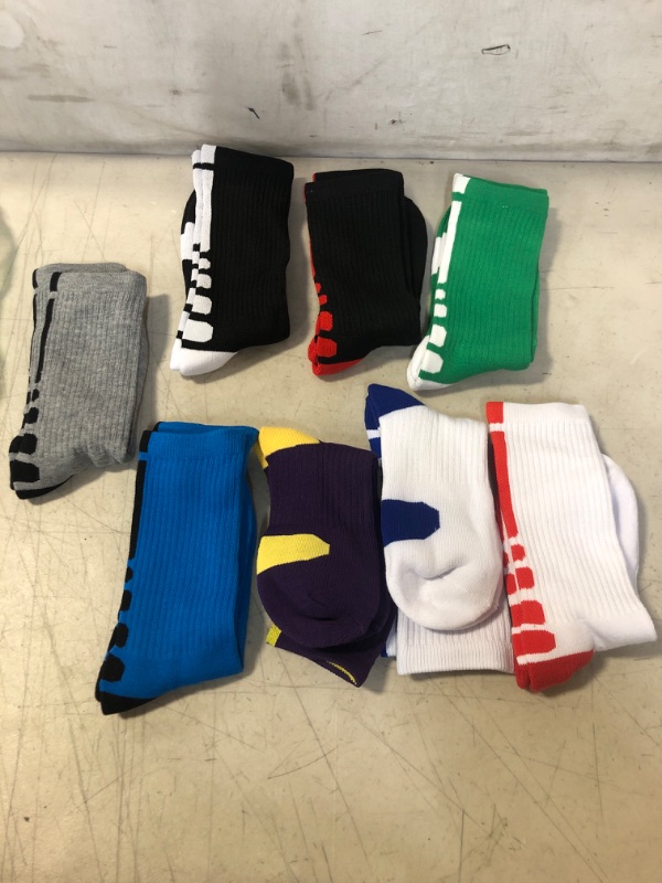 Photo 2 of Boys Sock Basketball Soccer Hiking Ski Athletic Outdoor Sports Thick Calf High Crew Socks Multipack B: 8 Pack (Crew Length) Medium