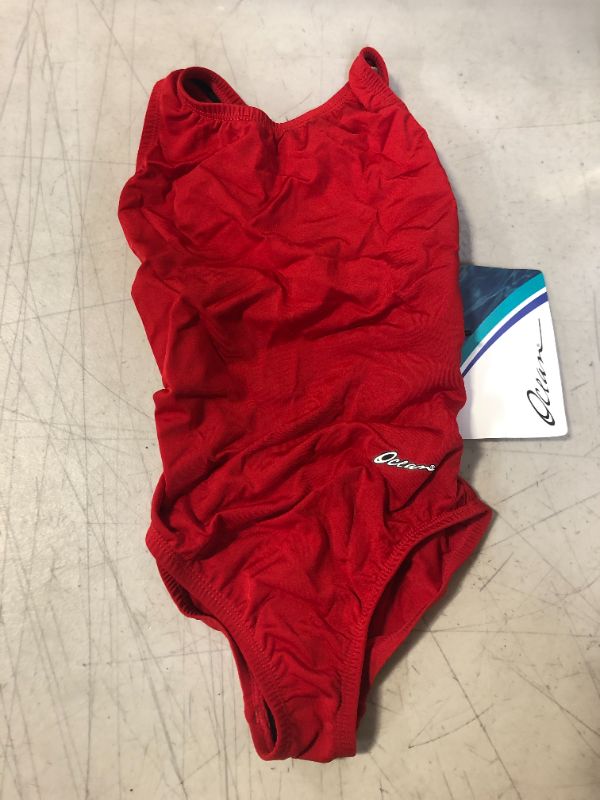 Photo 2 of Dolfin Winner Solid Performance Back Swimsuit Womens Red Size 22