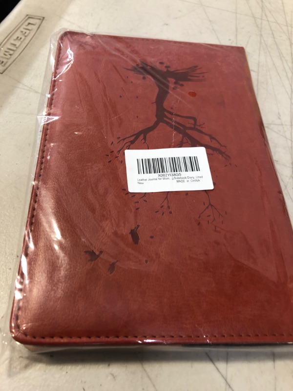 Photo 2 of Leather Journal for Women & Men, Writing Notebook Diary, Lined, Travel Gifts for Teens (Tree2, Brown)