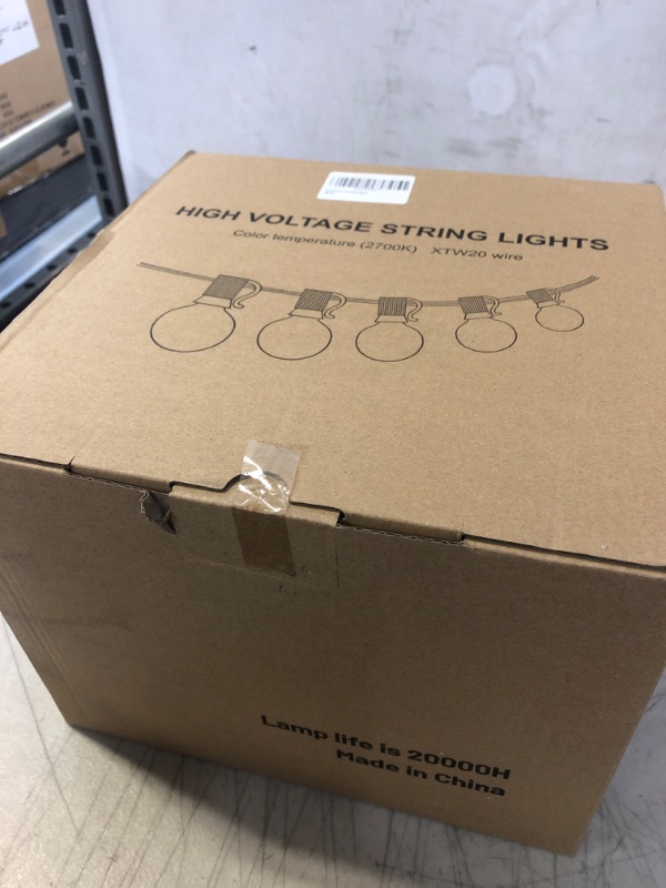 Photo 1 of 132 FT Outdoor String Lights LED Patio Lights with 50 Plastic G40 Bulbs, Shatterproof Bulbs and Commercial Grade Weatherproof Strand Decorative Lights for Christmas Outside Garden Backyard