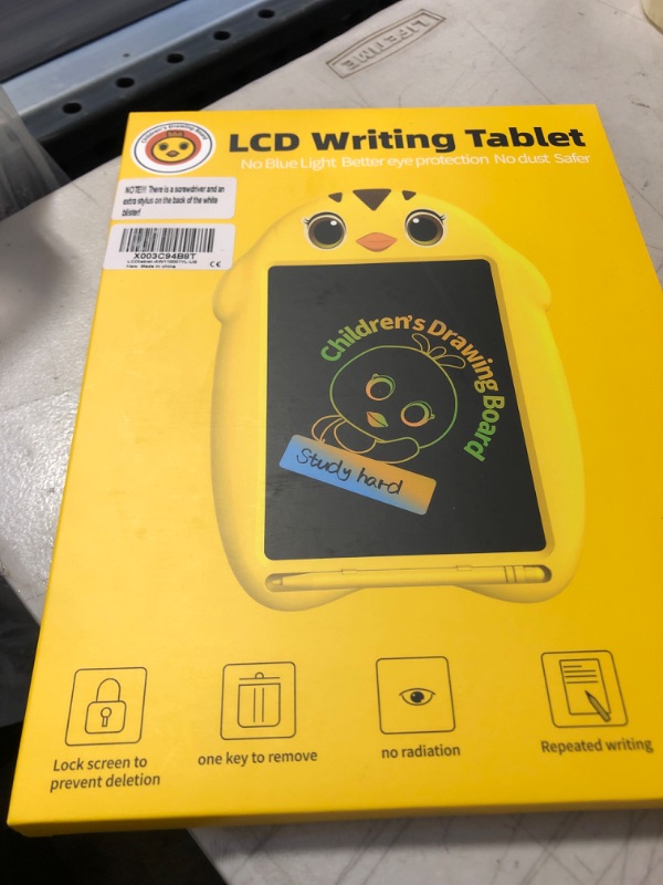 Photo 2 of LCD Writing Tablet for Toddler Kids Toys Christmas Gift - Doodle Board Gifts for Kids with 2 Stylus, Drawing Board Birthday Gifts, Erasable Drawing Tablets for Boys Girls 3 4 5 6 7 Years Old Yellow