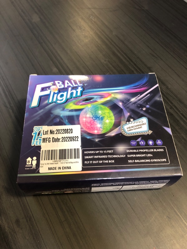 Photo 2 of Flying Toy Ball Infrared Induction RC Flying Toy Built-in LED Light Disco Helicopter Shining Colorful Flying Drone Indoor and Outdoor Games Toys for 3 4 5 6 7 8 9 10 Year Old Boys and Girls