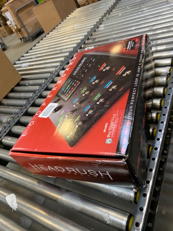 Photo 2 of HeadRush Looperboard | 4-In/4-Out Looper with Intelligent Time-Stretch, Built-In FX, 7-inch Touchscreen, SD Card input, Click Track and Quantization, 300 Built-in Loops and USB Audio Connectivity --- Box Packaging Damaged, Minor Use, Missing Power Cord, C