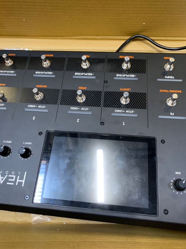 Photo 9 of HeadRush Looperboard | 4-In/4-Out Looper with Intelligent Time-Stretch, Built-In FX, 7-inch Touchscreen, SD Card input, Click Track and Quantization, 300 Built-in Loops and USB Audio Connectivity --- Box Packaging Damaged, Minor Use, Missing Power Cord, C