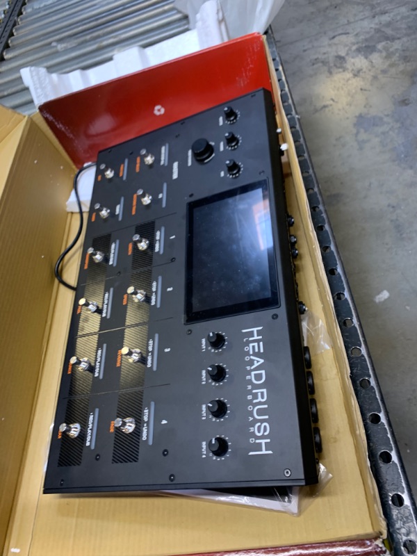 Photo 4 of HeadRush Looperboard | 4-In/4-Out Looper with Intelligent Time-Stretch, Built-In FX, 7-inch Touchscreen, SD Card input, Click Track and Quantization, 300 Built-in Loops and USB Audio Connectivity --- Box Packaging Damaged, Minor Use, Missing Power Cord, C