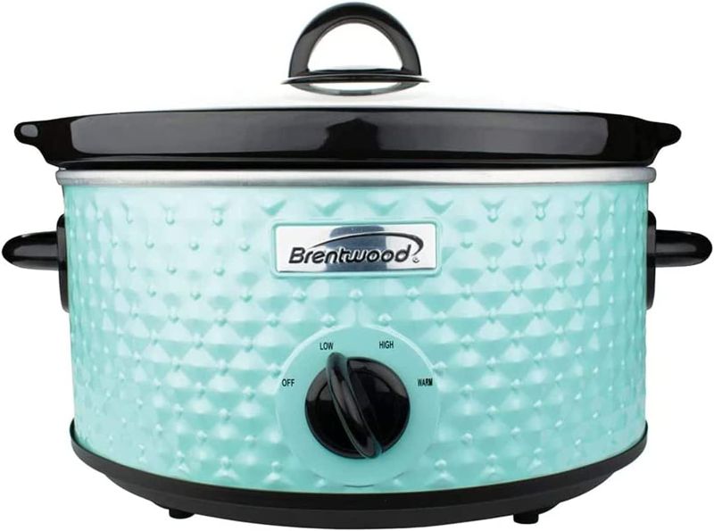 Photo 1 of 3.5-Quart Diamond-Pattern Slow Cooker (Blue)
