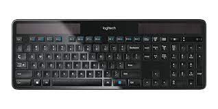 Photo 1 of Logitech K750 Wireless Solar Keyboard for Windows, 2.4GHz Wireless with USB Unifying Receiver, Ultra-Thin, Compatible with PC, Laptop - Black --- Box Packaging Damaged, Minor Use, Dirty From Previous Use

