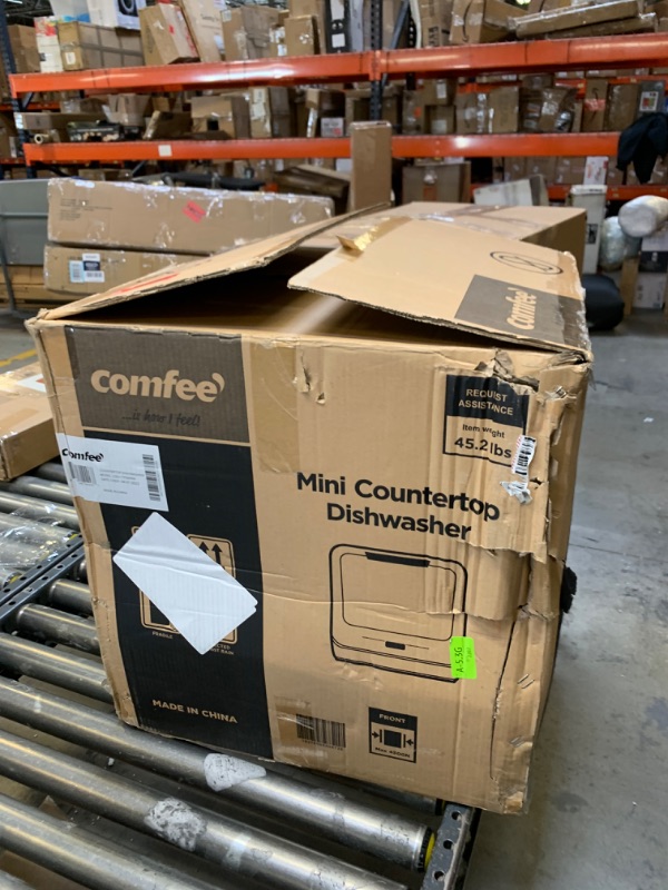 Photo 2 of COMFEE' Countertop Dishwasher, Portable Dishwasher with 5L Built-in Water Tank, No Hookup Needed, 6 Programs, 360° Dual Spray, 192? Steam& Air-Dry Function, Mini Dishwasher for Apartments& RVs, White --- Box Packaging Damaged, Item is New
