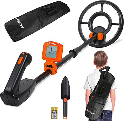 Photo 1 of AVID POWER Metal Detector for Kids, Kid Metal Detectors 28"-35" Adjustable Stem Metal Detectors with 7.4" Waterproof Coil and Carrying Bag, Lightweight Gold Detector for Junior & Youth-Orange
