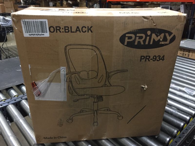 Photo 1 of Office Chair Primy Ergonomic Desk Chair with Adjustable Lumbar Support and Height, Swivel Breathable Desk Mesh Computer Chair with Flip up Armrests for Conference Room (Black) PR-934 Black