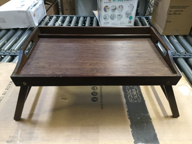 Photo 1 of Rossie Home Bamboo Bed Tray, Lap Desk with Phone Holder - Fits up to 17.3 Inch Laptops and Most Tablets - Espresso - Style No. 78112 Espresso Bamboo Large - 21.80" x 13.90"