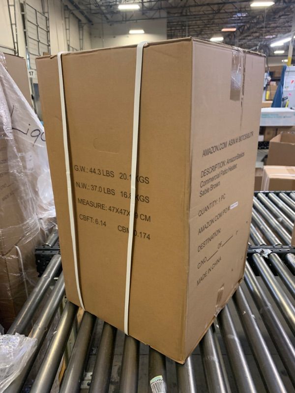 Photo 2 of Amazon Basics 46,000 BTU Outdoor Propane Patio Heater with Wheels, Commercial & Residential --- Item is Factory Sealed, Item is New
