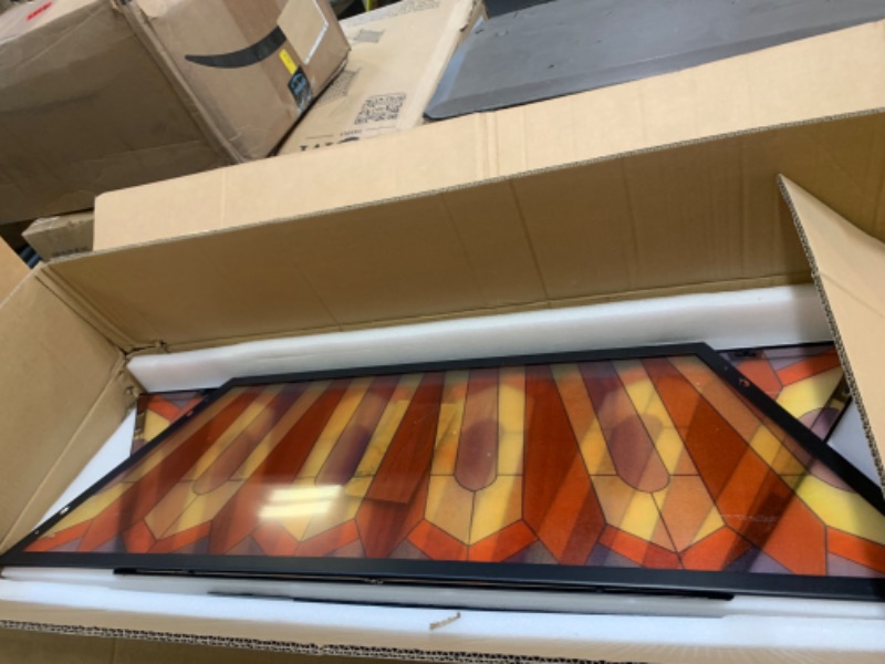 Photo 1 of Wellmet 3-Light Pool Table Light with Tiffany-Style Shade for Game Room 7' 8' 9' Snooker Billiards Lamp, Vintage Chandelier Light Fixture for Man Cave Club Kitchen Island Bar --- Box Packaging Damaged, Moderate Use, Missing Parts
