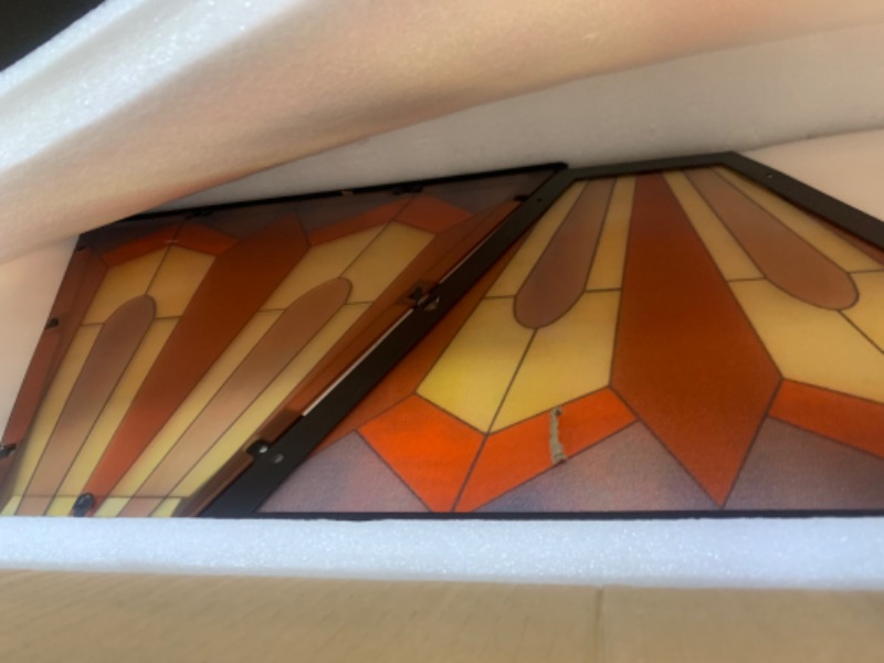 Photo 1 of Wellmet 3-Light Pool Table Light with Tiffany-Style Shade for Game Room 7' 8' 9' Snooker Billiards Lamp, Vintage Chandelier Light Fixture for Man Cave Club Kitchen Island Bar --- Box Packaging Damaged, Moderate Use, Missing Parts
