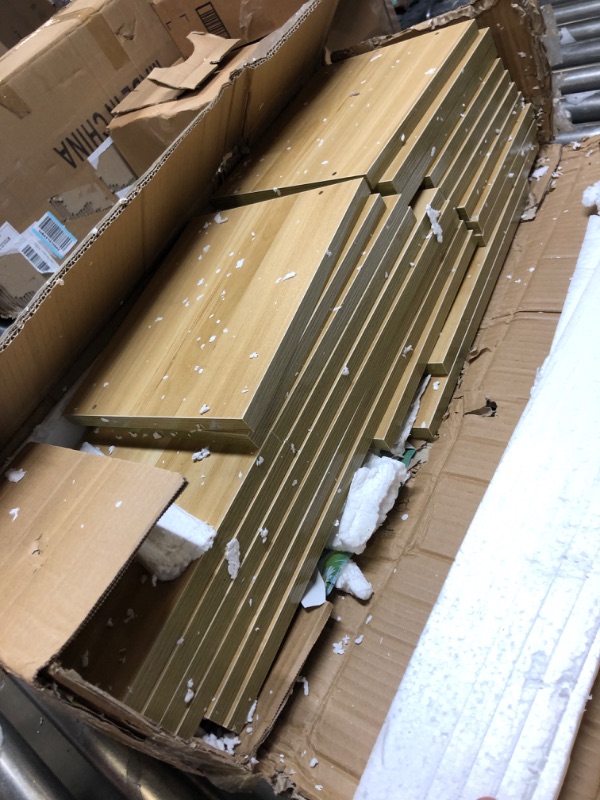 Photo 1 of MYOYAY 5 Tiers Modern Ladder Bookcase Solid Wood Wall Mounted Storage Shelf Floating Wooden Bookshelf Book Display Shelving Storage Rack for Living Room Home Office